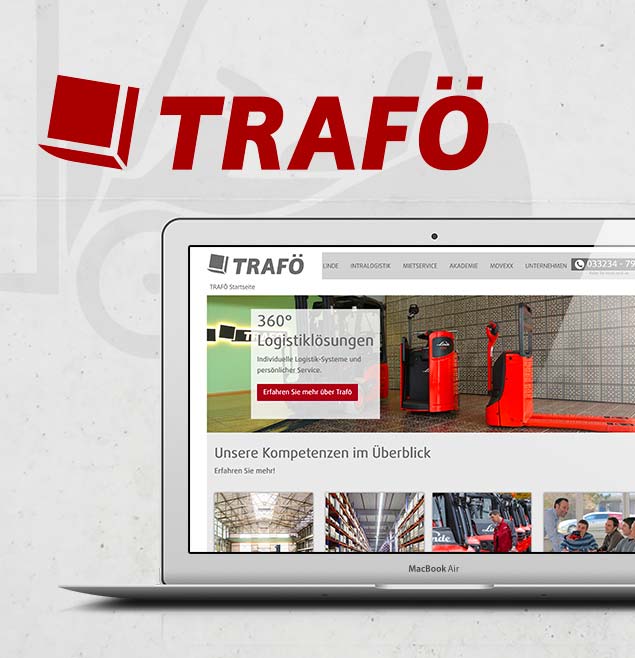 TRAFOE Teaser Webseite Programmierung Geschaeftsausstattung Print Messe