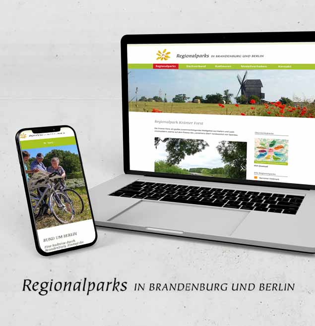 Regionalparks Brandenburg Teaser Schweiger Design CMS WordPress Webseite