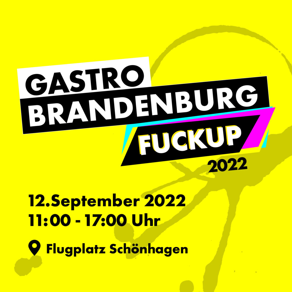 Das Bild zeigt den Instagram beitrag für die Gastro Brandenburg Fuckup 2022