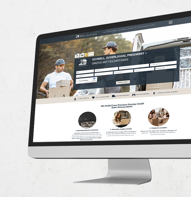 Dieses Vorschaubild zeigt eine CMS-Website auf einem Monitor sund dient der Vorschau eines Corporate Web Projektes.