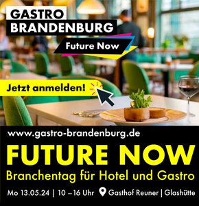 Sie sehen eine Vorschaukachel mit Bild eines Restauranttisches zur Anmeldung für die Veranstaltung GASTRO Brandenburg 2024.