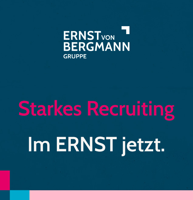 Das Vorschaubild zu diesem Projekt zeigt die Umsetzung und das Design auf Bus und Plakaten für die Recruiting Kampagne der Ernst von Bergmann Gruppe in Potsdam von der Agentur Schweiger Design - die Marketingagentur aus Potsdam für digitales und lokales Marketing.